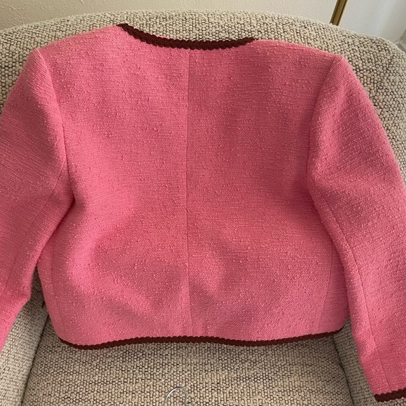L'AGENCE 🎀 Matching Alexandria Pink Tweed Cropped Jacket & Shorts Set - Picture 13 of 17